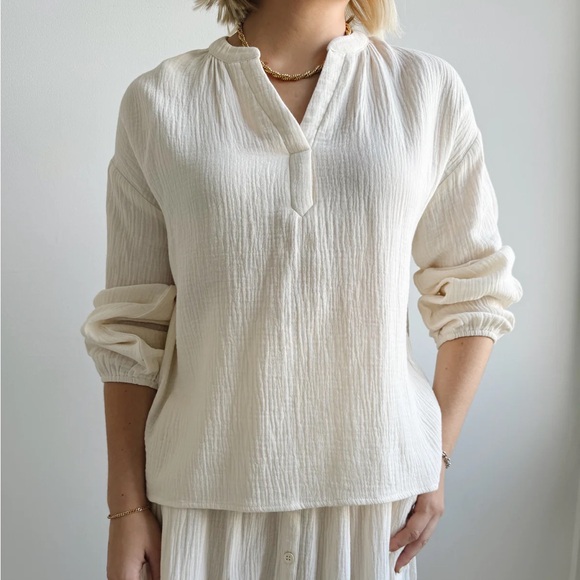 koo de ker Tops - Gauzy peasant blouse, small, EUC